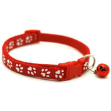 Adjustable Bell Collar with Paw Print Design