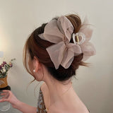 Elegant Mesh Bowknot Hair Claw Clip – Stylish & Non-Slip
