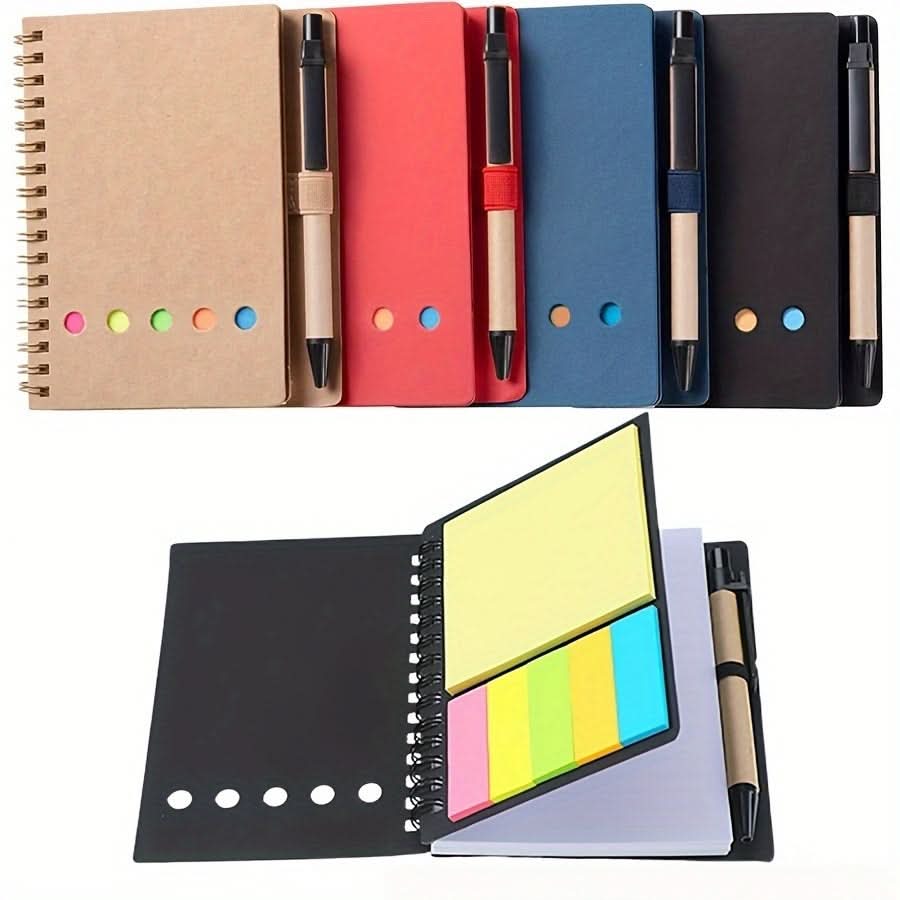 4-Pack Small Spiral Notebooks with Pen Holder – bshopy.in