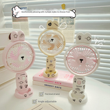 Portable USB Desk Fan – Mini Cartoon Handheld Cooling Fan with Rechargeable USB Charging, Quiet Desktop Air Fan for Students & Travel