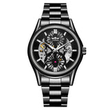 Winner Skeleton Automatic Mechanical Watch for Men – Stainless Steel Waterproof Timepiece