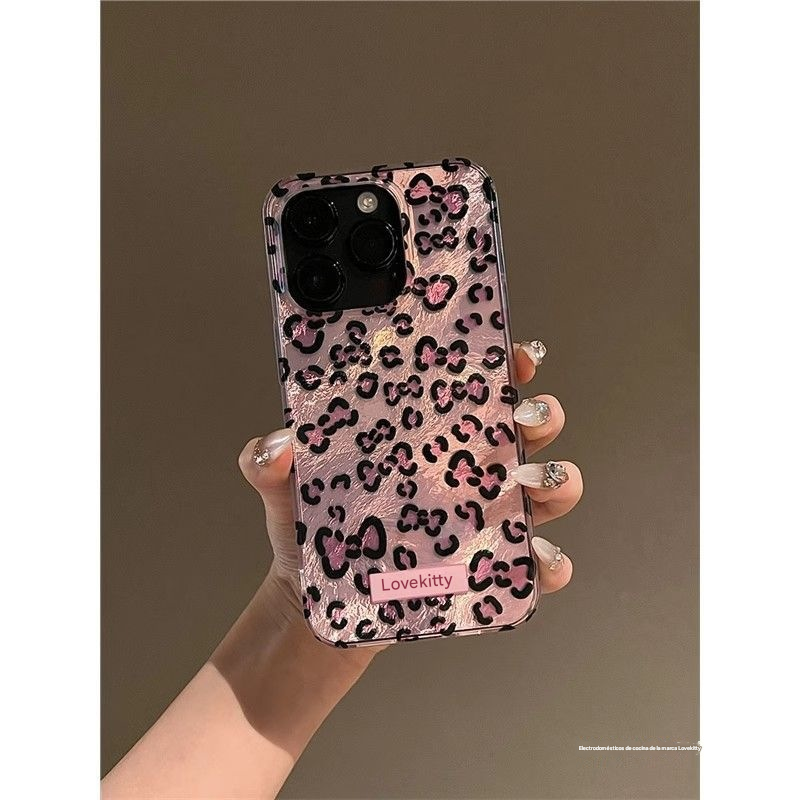 Glacier iPhone 16 Pro Max Case - Pink Full-Screen Leopard Print, IMD Silver T6