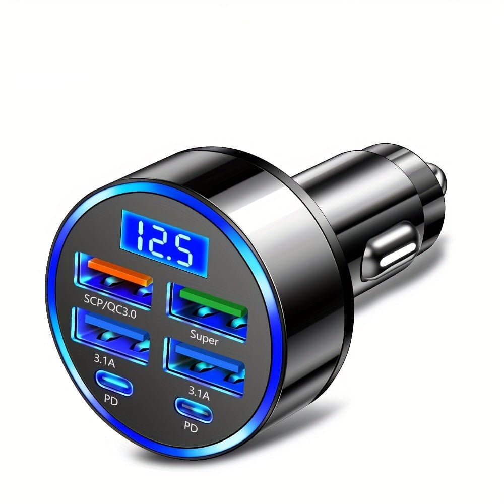 XJDR Multi-Port Car Charger: Fast USB & PD