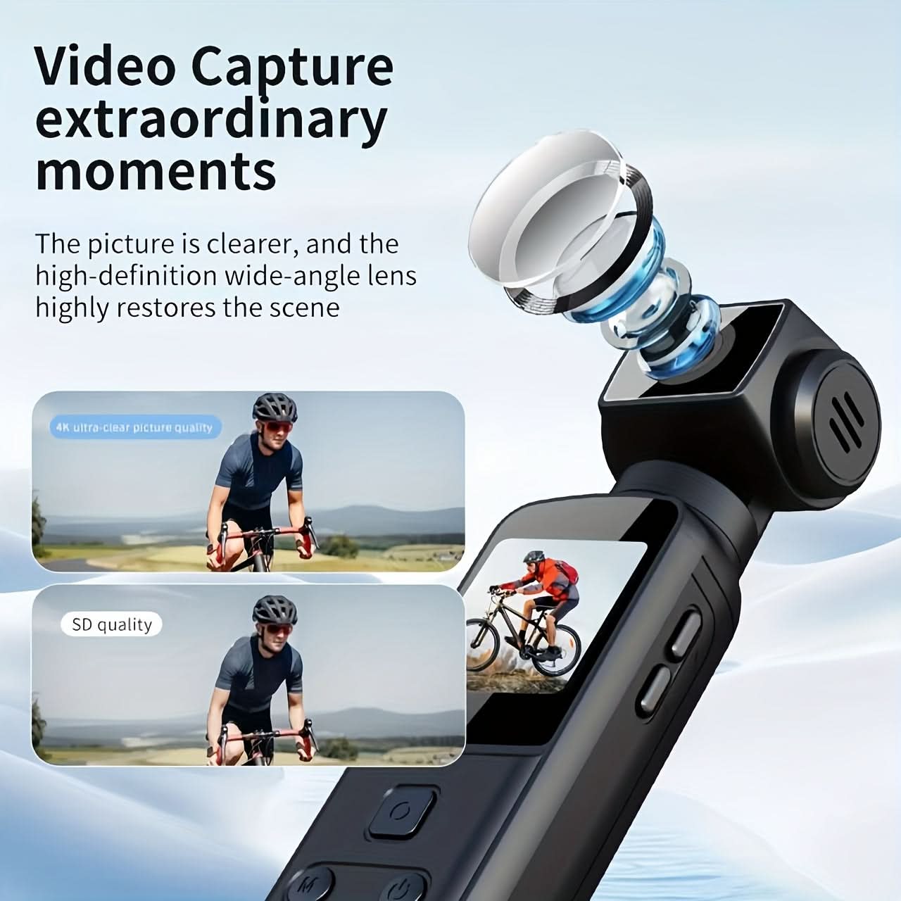 4K Ultra HD Action Camera with Stabilization, Rotating Lens & External ...