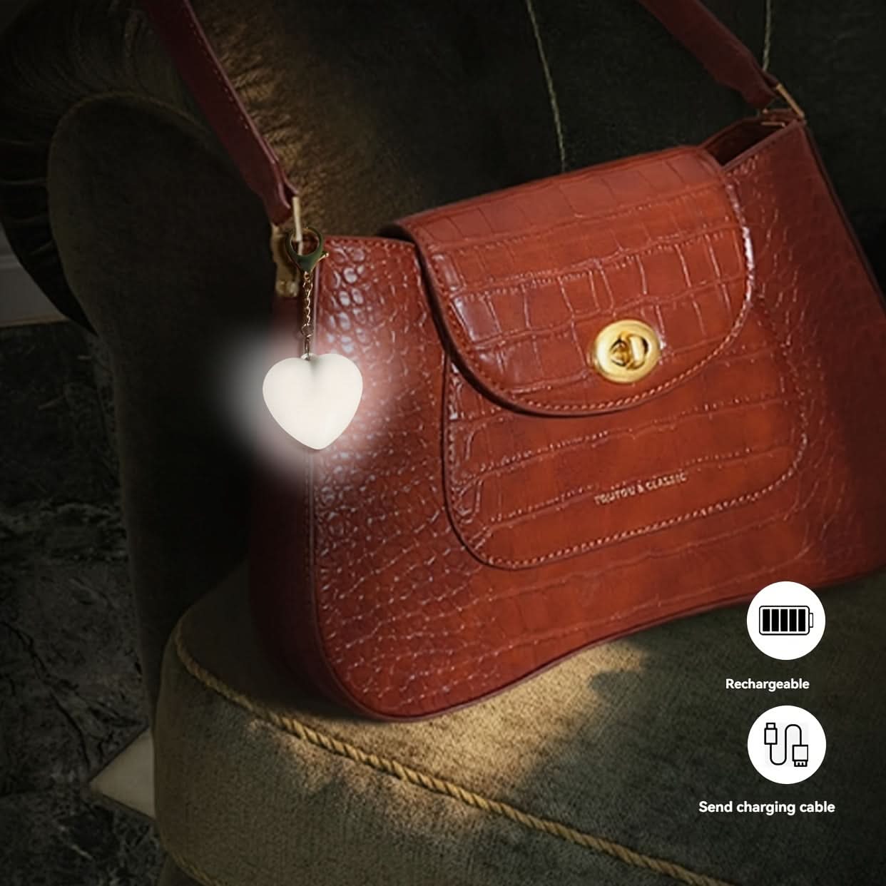 thumbnail image 2 of Aazon.co: ASFHJP 4 Pcs Love Wallet Tote Bag Touch Sensing Light 2 of 9