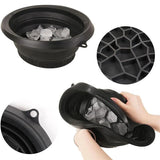 Collapsible Ice Basin – Folding Facial Ice Bath Bowl with Ice Tray for Kitchen & Skincare Use