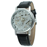 Forsining Men's Dragon Skeleton Mechanical Watch – Fashion Leather Strap Wristwatch