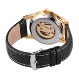 Forsining Men’s Dragon Skeleton Automatic Watch – Mechanical Leather Wristwatch