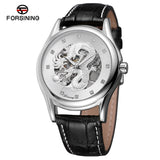 Forsining Men’s Dragon Skeleton Automatic Watch – Mechanical Leather Wristwatch