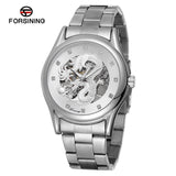 Forsining Men’s Dragon Skeleton Automatic Watch – Mechanical Steel Strap Timepiece