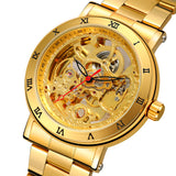 Forsining Men’s Waterproof Skeleton Mechanical Watch – Alloy Strap Automatic Timepiece