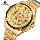 Forsining Men’s Black Skeleton Automatic Watch – Hollow Dial Mechanical Timepiece
