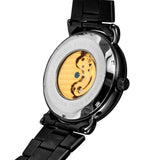 Forsining Men’s Flywheel Mechanical Watch – Hollow Dial Leather Strap Casual Timepiece