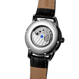 Forsining Men's Automatic Mechanical Watch with Tourbillon & Sun-Moon Dial – Leather Strap