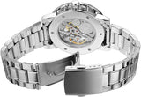 Forsining Men’s Skeleton Mechanical Watch – Hollow Rhinestone Dial with Alloy Strap