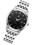 OSHRZO Men's Business Silver Stainless Steel Quartz Watch – 42mm Metal Case