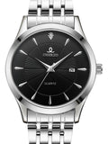 OSHRZO Men's Business Silver Stainless Steel Quartz Watch – 42mm Metal Case