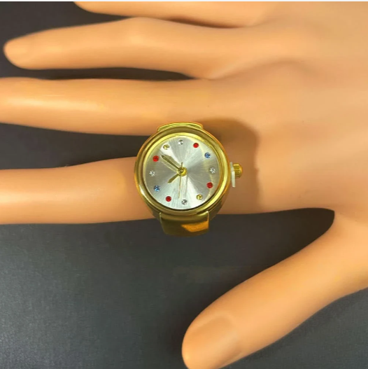 BOZHI Women's fashionable Rhinestone Ring Watch – Quartz Finger Watch