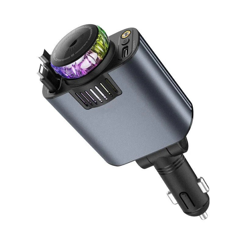 180W Fast Car Charger – 4-in-1 Smart Charging Adapter with Starry Sky Light & Aromatherapy Design