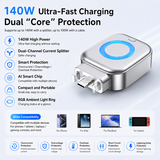 140W Fast Charging Adapter – Intelligent Auto Power-Off Hub with Overcharge Protection