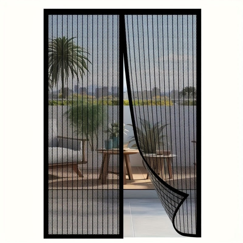 Summer Mesh Curtain Insect Repellent EasyInstall Magnetic Mesh Curtain for Summer  Insect  Mosquito Repellent Breathable Polyester Blend Classic Style Ideal for Bedroom Living Room  Wardrobe Doors