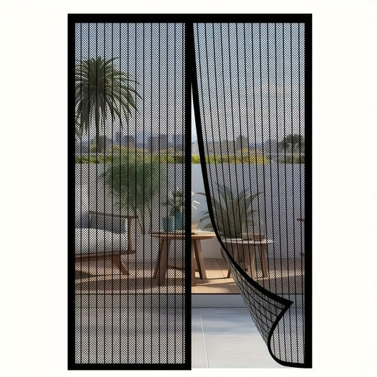 Summer Mesh Curtain Insect Repellent EasyInstall Magnetic Mesh Curtain for Summer  Insect  Mosquito Repellent Breathable Polyester Blend Classic Style Ideal for Bedroom Living Room  Wardrobe Doors