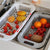 1pc Sink Colander Vegetable Sink Washing Basket Fruit Drain Basket Rack Plastic Drain Basket Over The Sink Colander Strainer Basket Adjustable Sink Rack Multifunctional Colander Kitchen Gadgets Kitchen Accessories Western Stuff