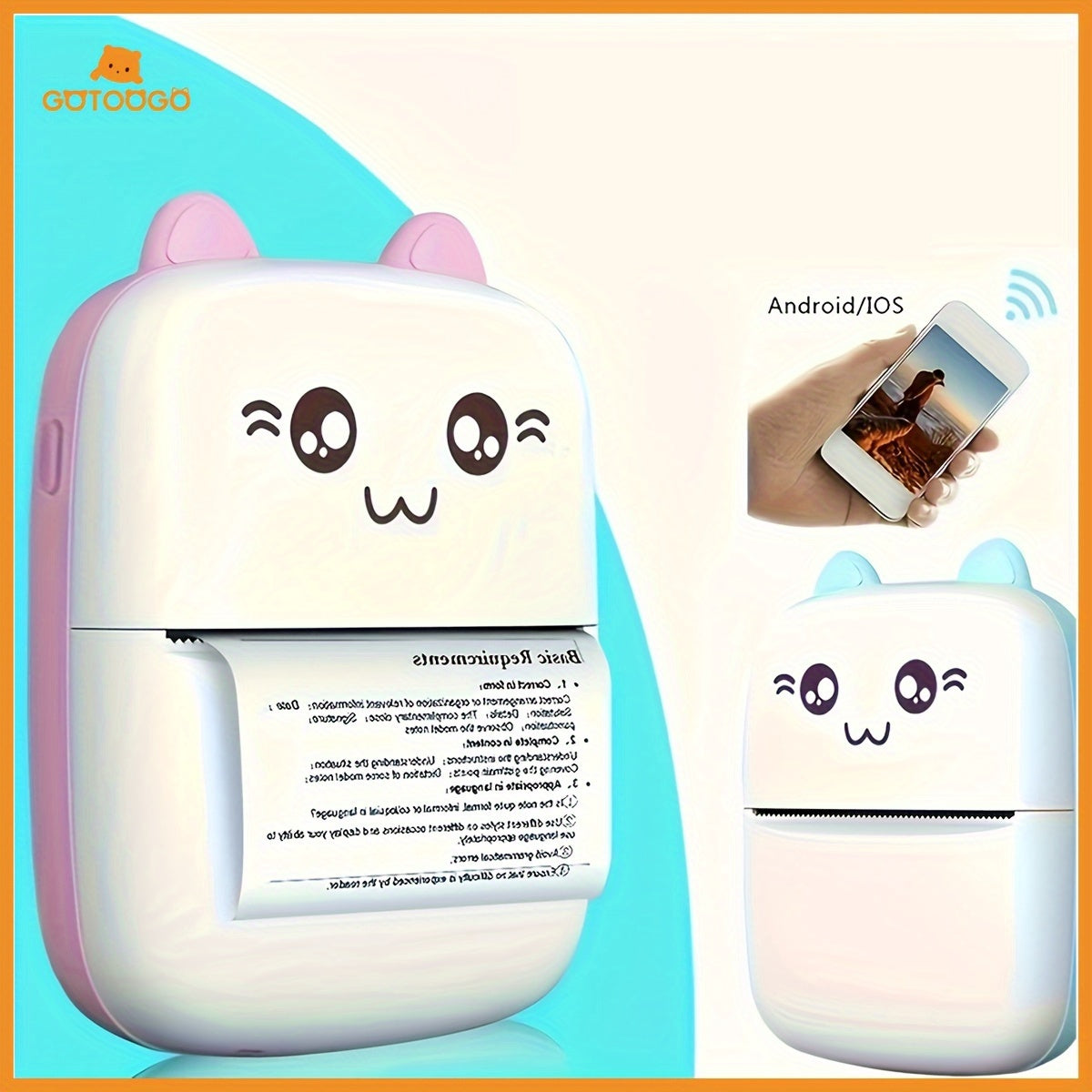 Mini Pocket Printer  Effortless Inkless Printing BluetoothConnected  Captures Photos Receipts  More  Universally Compatible with Smartphones Includes 1 Roll Paper