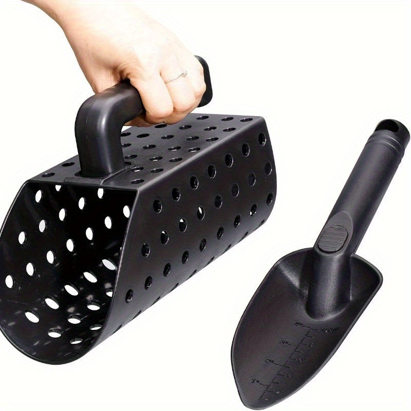 Beach Treasure Hunting Set ABS Plastic Sand Shovel and Basket Set Suitable for Golden Sand and Shells  Outdoor Sieve Tool