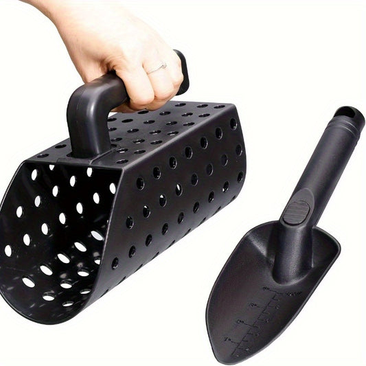 Beach Treasure Hunting Set ABS Plastic Sand Shovel and Basket Set Suitable for Golden Sand and Shells  Outdoor Sieve Tool
