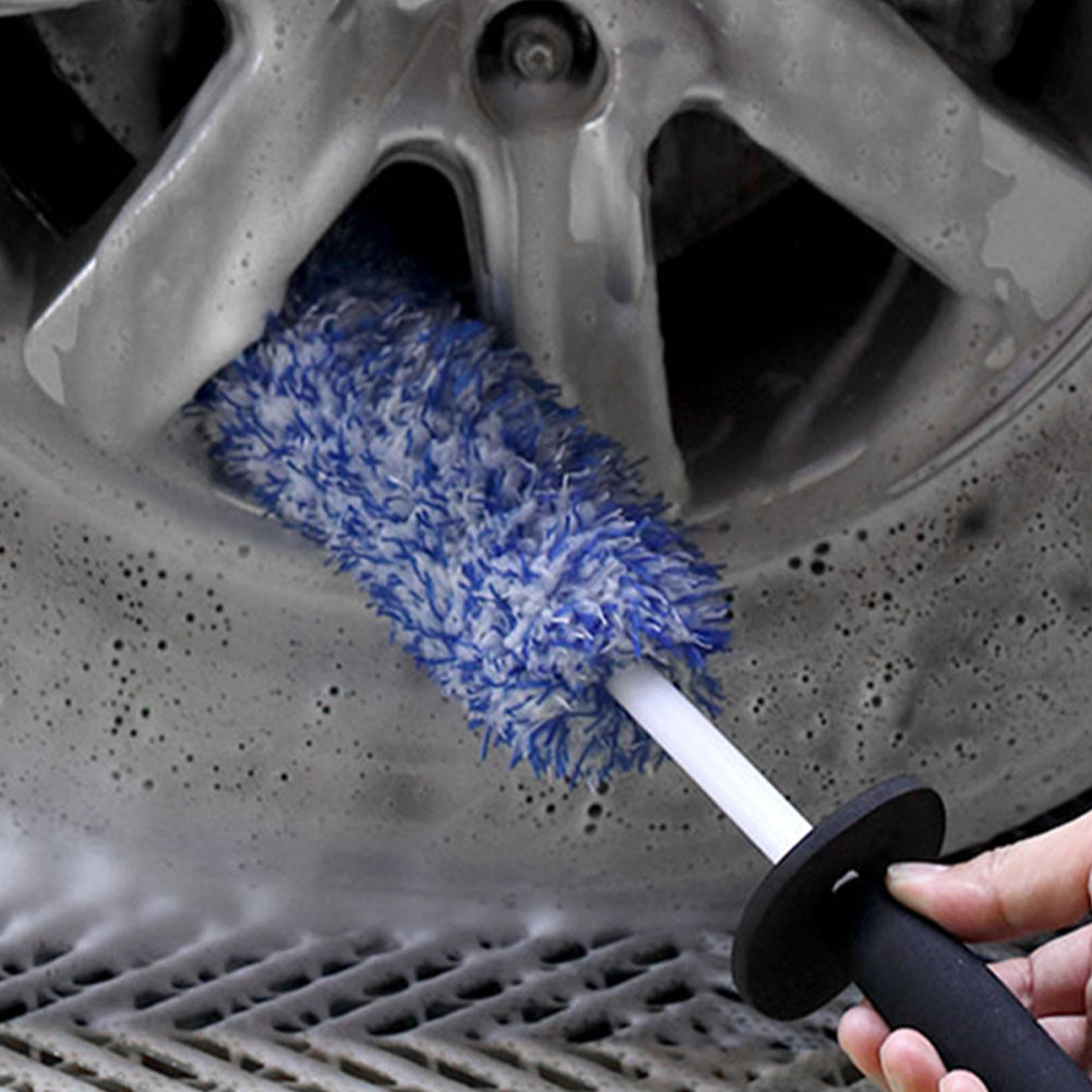 Premium Car Wheel Brush  NonSlip Handle  Easy Cleaning for Rims  Spokes  Car Accessories