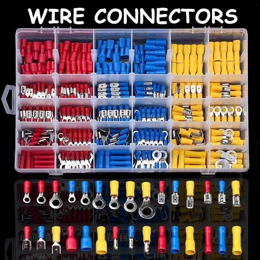 102280pcs Spade Crimp Wire Terminal Assorted Insulated Cable Connector Electrical Wire Crimping Butting Auto Parts Kit Combination Box