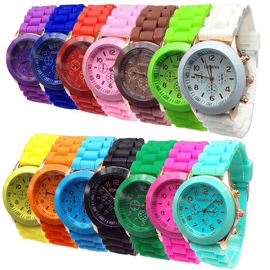 Stylish Round Pointer Quartz Watch Triple Dial Silicone Watchband Sports Wristwatch For Women And Men Ideal choice for Gifts