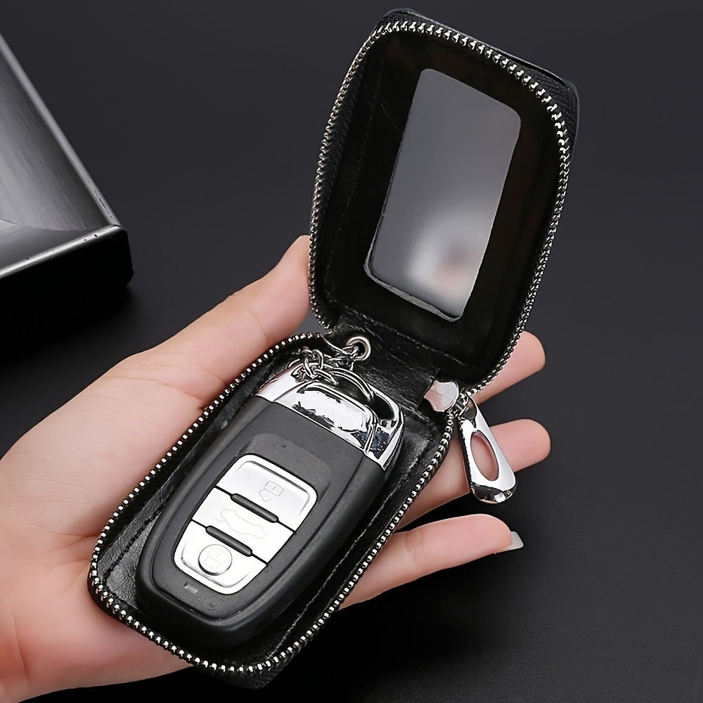 1pc Universal Car Key Fob Case Car Smart Key Fob Holder For Remote Key Fob Four Colors Available Burgundy Black Blue Brown