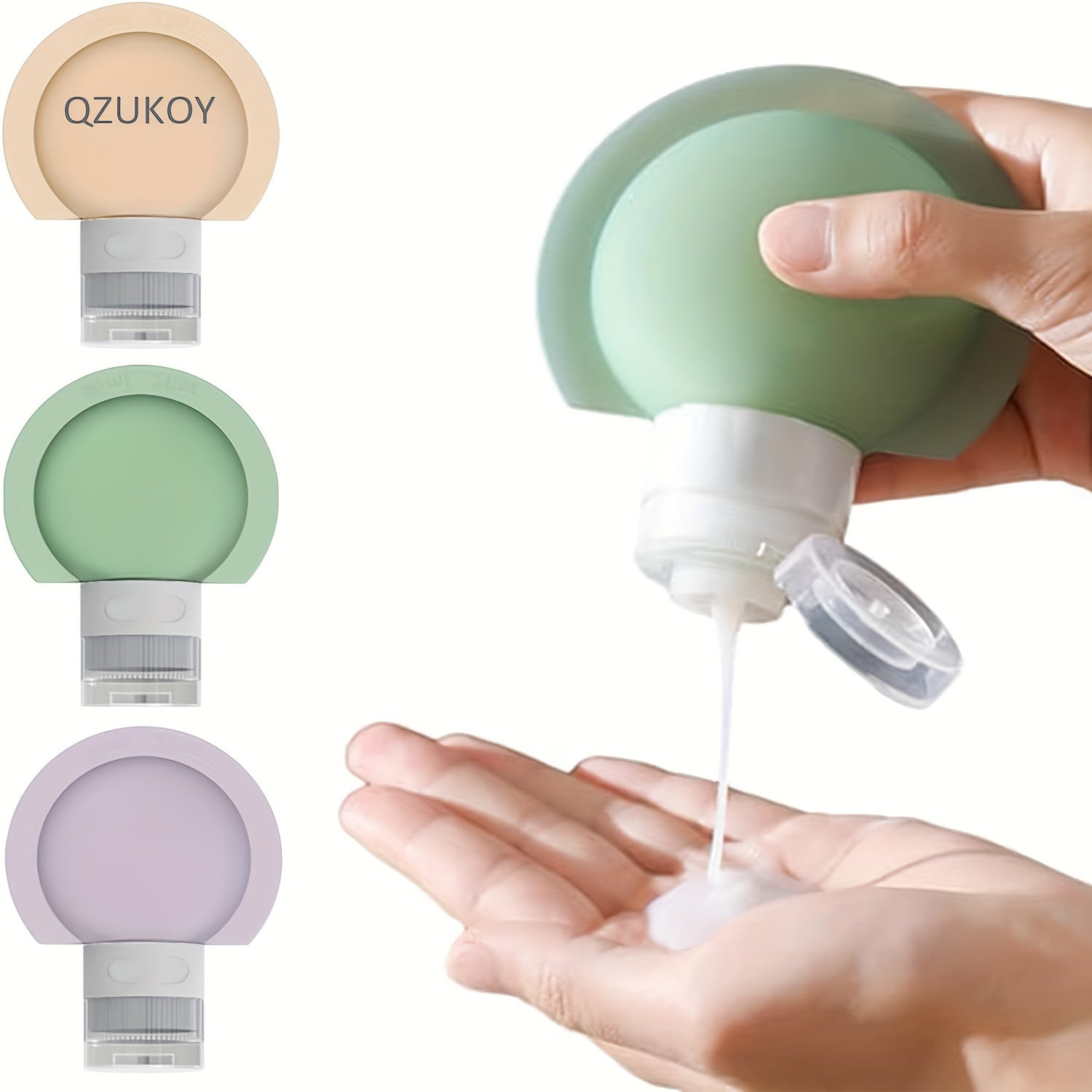 3pcspack Silicone Travel Dispenser Bottle Portable Refillable Shampoo Cosmetic Container Skincare  Makeup Remover Sample Bottle Leakproof Dispenser For Toiletries And Shower Gel 60ml  90ml Optional