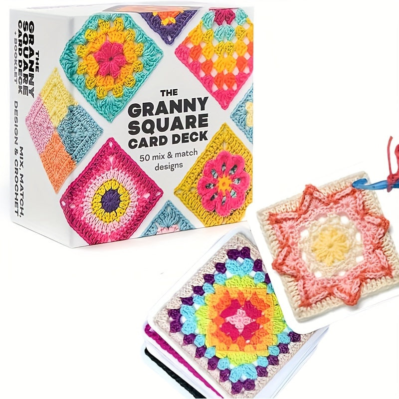 50 Mix And Match Designs for Beginners Granny Square Card Deck DIY Crochet Granny Squares Book Beginner Crochet Kit
