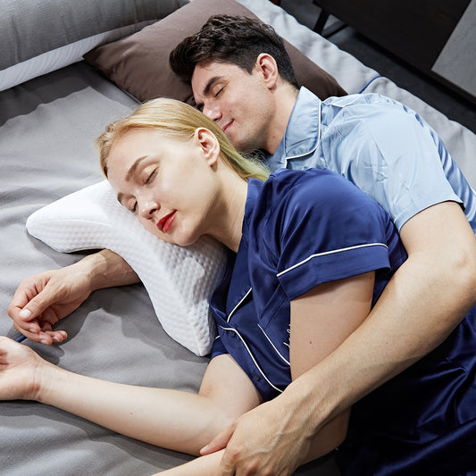 1pc Plush Couple Pillow with Removable Cover  Ultimate Comfort and Support with Memory Foam Technology for Travel Cuddling and Relaxation  Perfect for Couples and Travelers