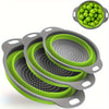 12 piece of circular blue suit foldable silicone kitchen drop funnel  a large a small very suitable for drain pasta vegetables and fruits green red blue