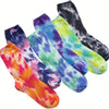 7 Pairs of Tie Dye Crew Socks Fashionable Mid Tube Socks HipHop Street Style Socks MenS And WomenS Neutral Socks Spring And Summer Sports Travel Socks