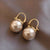 Exquisite Vintage Pearl Pendant Hoop Earrings  Zinc Alloy Jewelry with Imitation Pearls Elegant Style Daily Casual Wear Perfect for Women