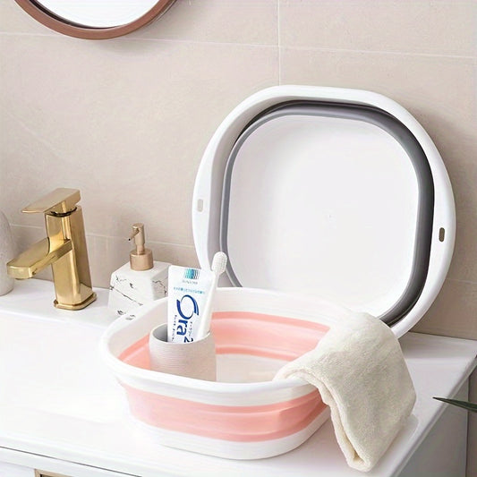 1pc Portable Collapsible Wash Basin for Home Dorm and Outdoor Use  Thickened Plastic Folding Basin for Washing Feet and Hands  Essential Back to School Supply