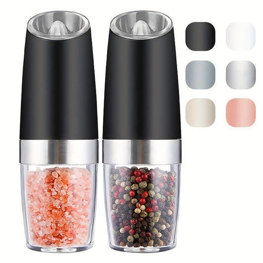 12pcs Electric Salt And Pepper Grinder Set Spice Grinder Adjustable Coarseness Battery Operated With LED Light Onehand Automatic Operation Kitchen Stuff Chrismas Gifts