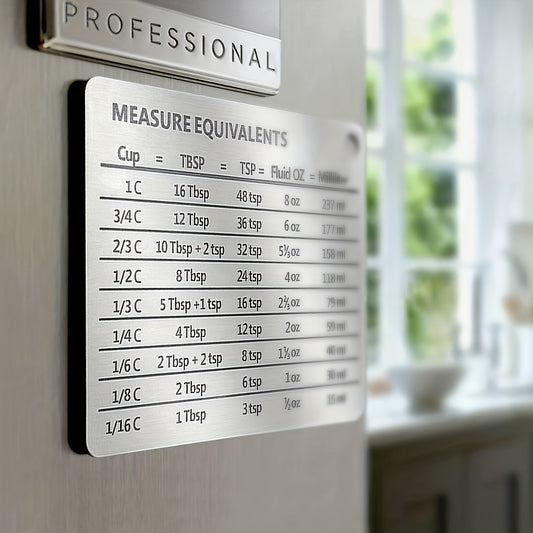 1pc Magnetic Scale Plate with Unit Conversion Chart  Stainless Steel Refrigerator Magnet for Easy Measurement and Comparison