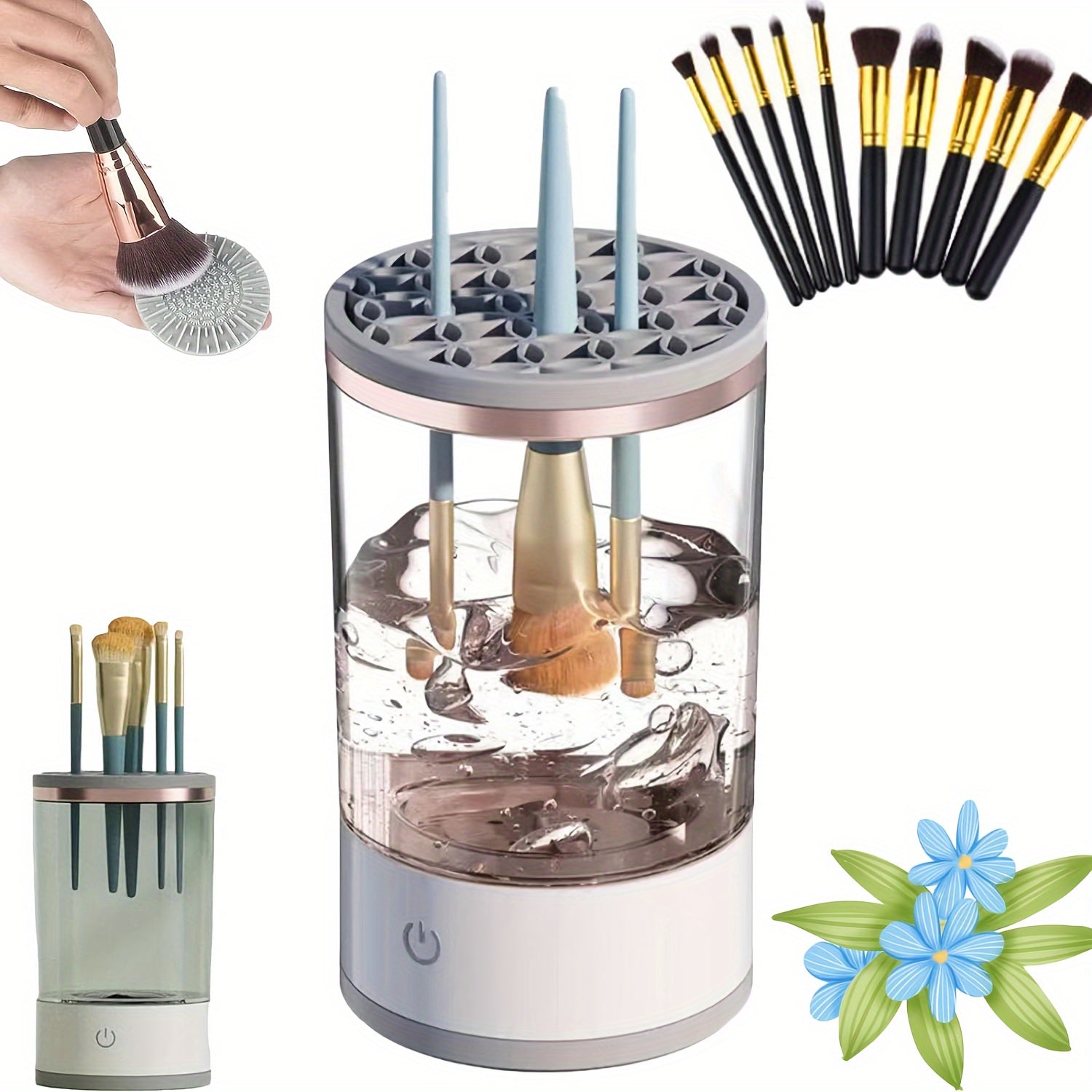 1pc Electric Makeup Brush Cleaner Cosmetic Brush Cleaner 2024 New Electric Makeup Brush Cleaner Makeup Brush Cleaner Automatic Spinning Makeup Brush Cleaner Fit For All Size Makeup Brush