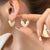 White Heart Design Hoop Earrings Cute Simple Style Zinc Alloy Jewelry Daily Commuting Ear Ornaments Trendy Female Gift