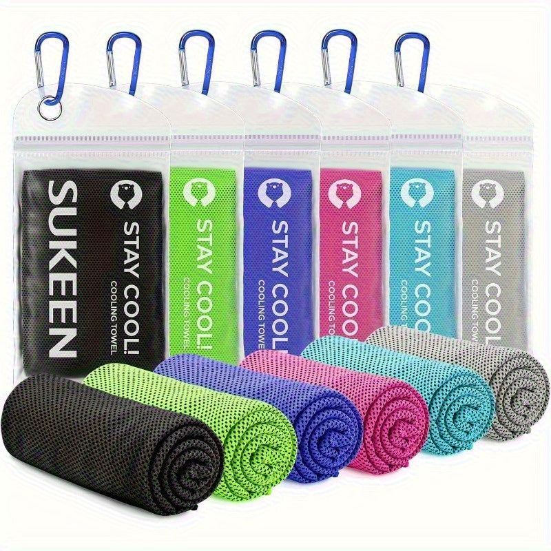6Pack Cooling Towels 40x12  Soft Breathable QuickChill for Neck  Head  Perfect for Yoga Golf Gym Camping Running  Outdoor Activities  White Black Green Blue Pink Turquoise Yoga Accessories  Sleek Pouch Packaging  Quickdry Towels