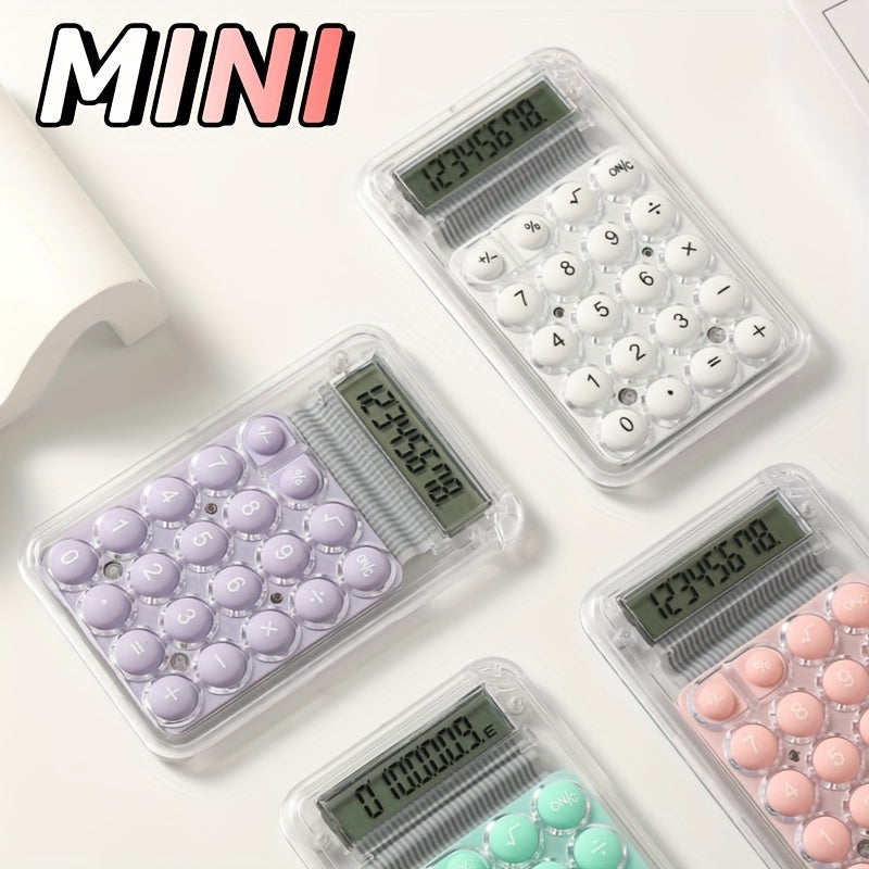 1pc Mini Cute Calculator 6color Pocket Calculator 8digit Portable Compact Small Silicone Keys Candy Color Student Calculator Office Scientific Calculator Desktop Gift