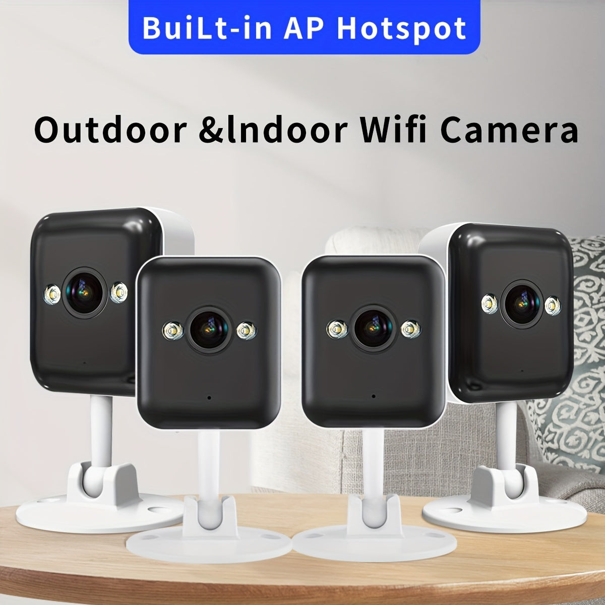 4Pcs 1080P Full HD Wireless Security Camera System  Day  Night FullColor Vision TwoWay Talk Smart Motion Detection Standalone Hotspot  Ideal for Child Elderly  Pet Monitoring