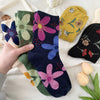 Floral  Vintage 6pcs Lightweight VintageInspired Womens Floral MidCalf Socks  Breathable Polyester Blend Colorful Flower Patterns  Perfect for Spring  Summer Fashion