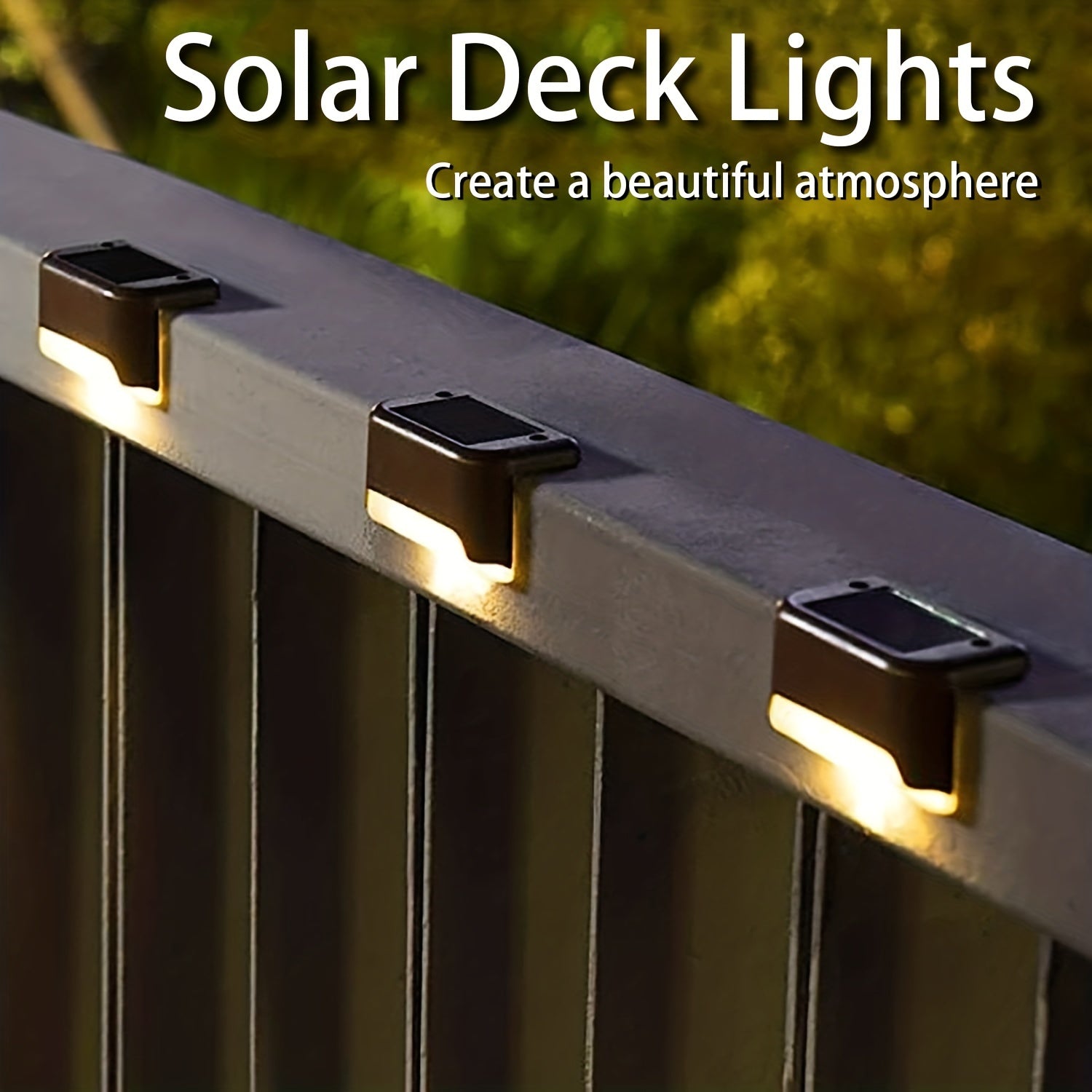 4 Packs Outdoor Solar Powered Warm LED Deck Lights  Waterproof AutoOn EnergyEfficient LongLasting EasyInstall  For Stairs Fence Garden Balcony Yard Patio Pathway and Outdoor Decorations